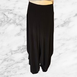 Joseph Ribkoff Black Wide Leg Draped Pants Size 14 Made in Canada